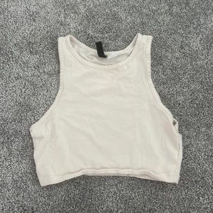 cream crop tom size small H&M